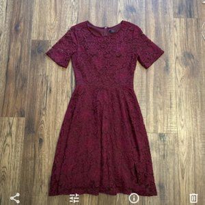 Burgundy Red Lace Dress